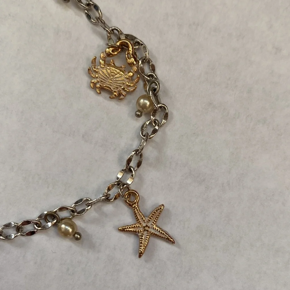 Brighton‎ Cape Cod silver and gold charm anklet